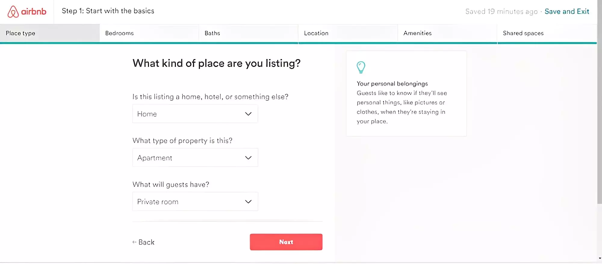 nhập thông tin phòng trên airbnb