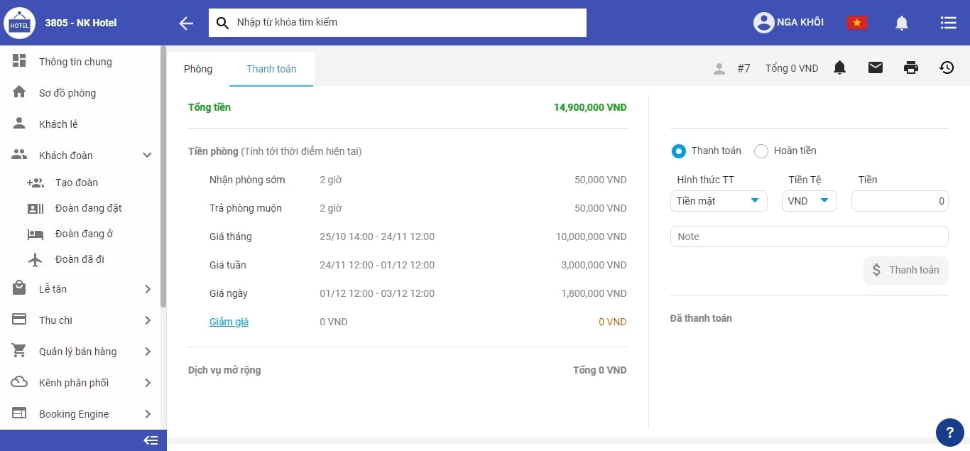 ezCloudhotel cải tiến tính năng giá giờ mới