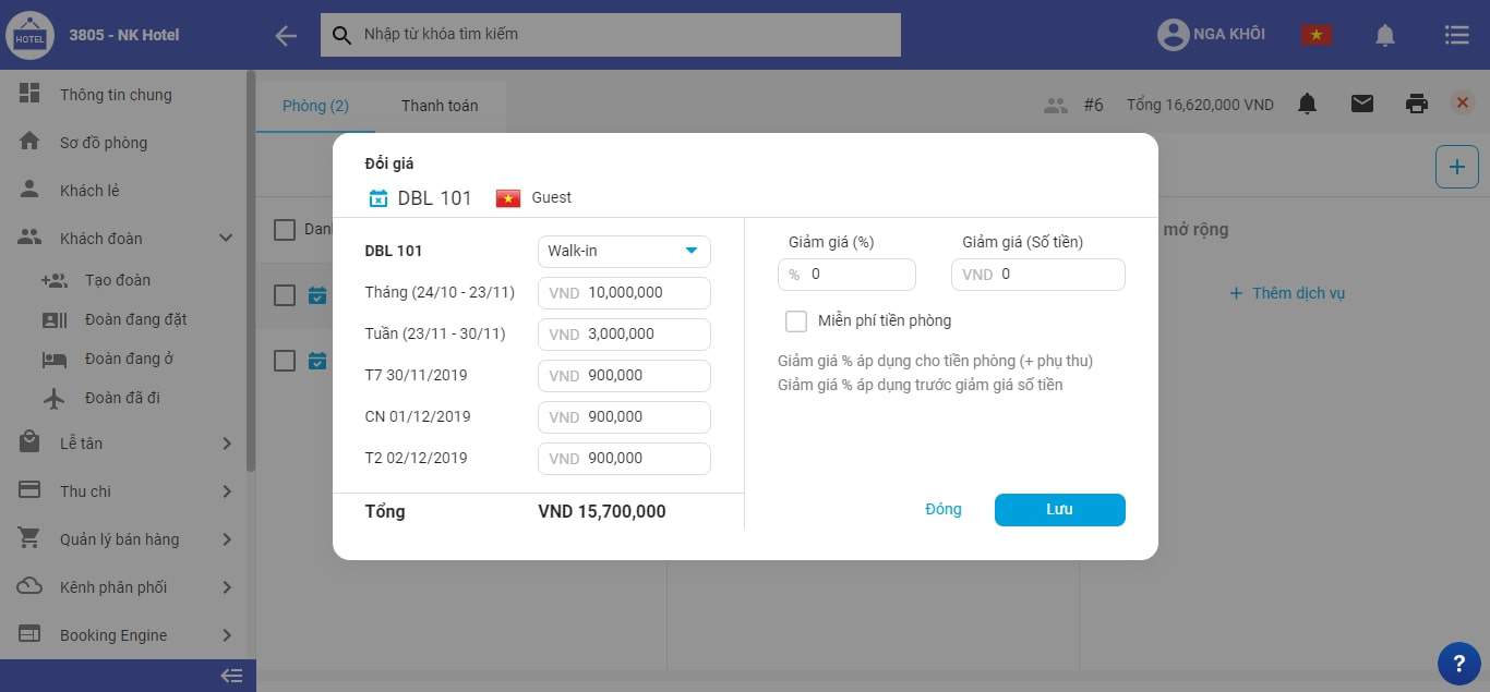 ezCloudhotel cải tiến tính năng giá giờ mới