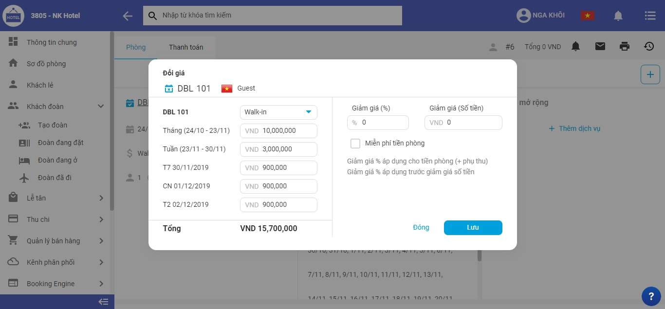 ezCloudhotel cải tiến tính năng giá giờ mới