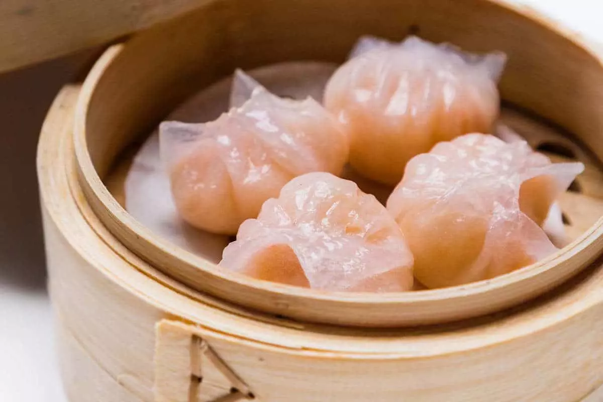 dimsum há cảo tôm hấp ngon miệng