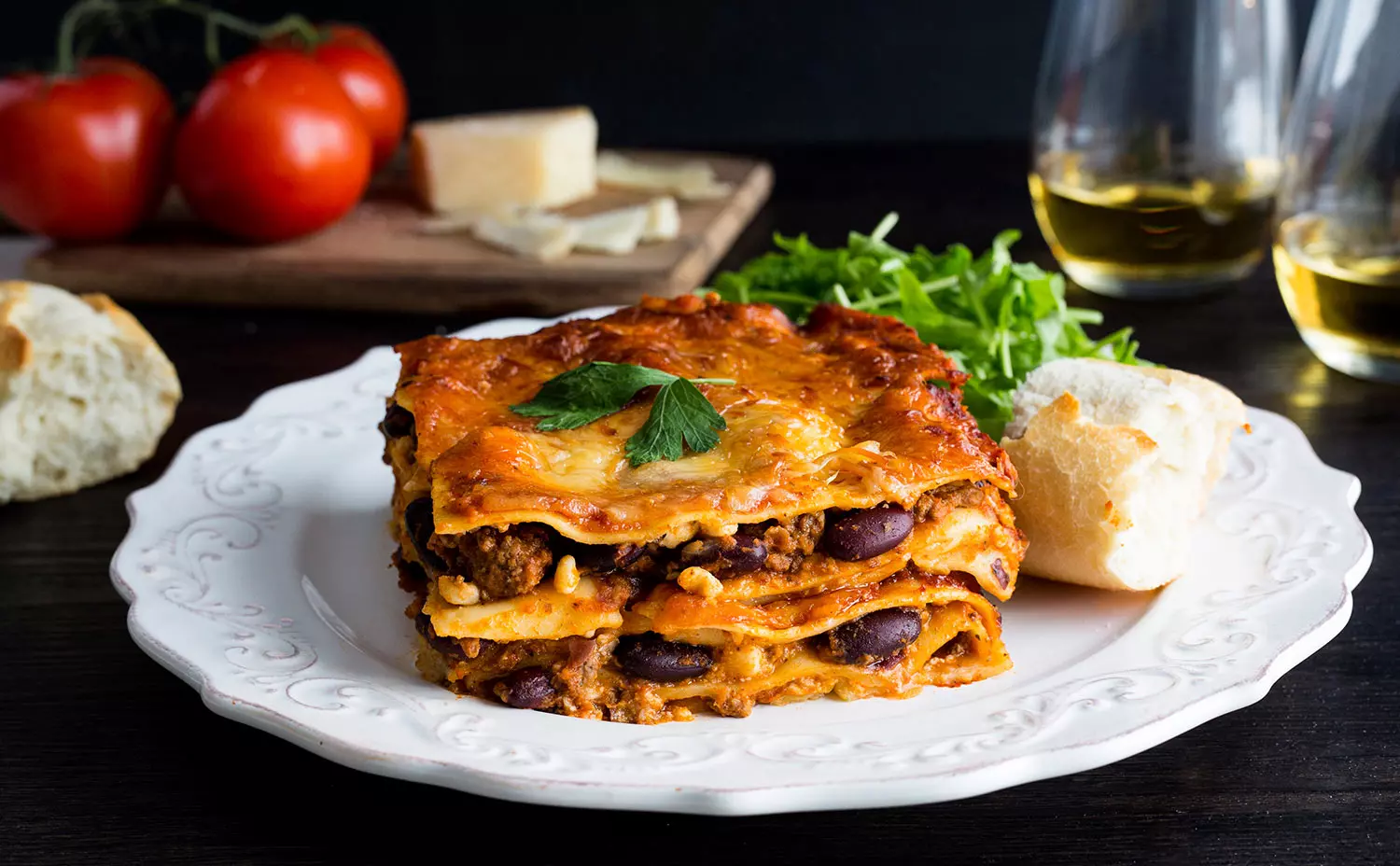 hình thức món lasagna hấp dẫn