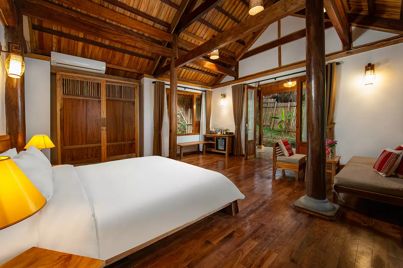 tổng quan không gian rộng rãi phòng bungalow