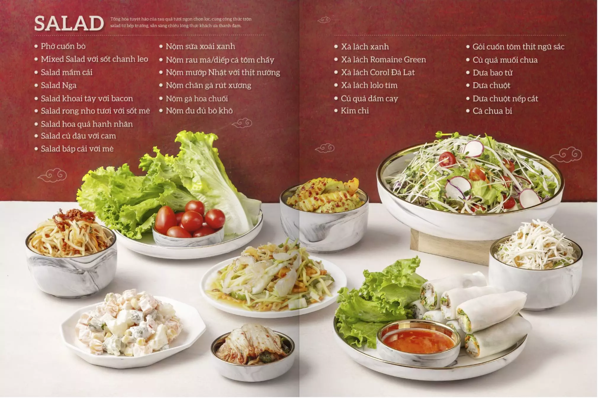 hình ảnh món ăn trên menu 