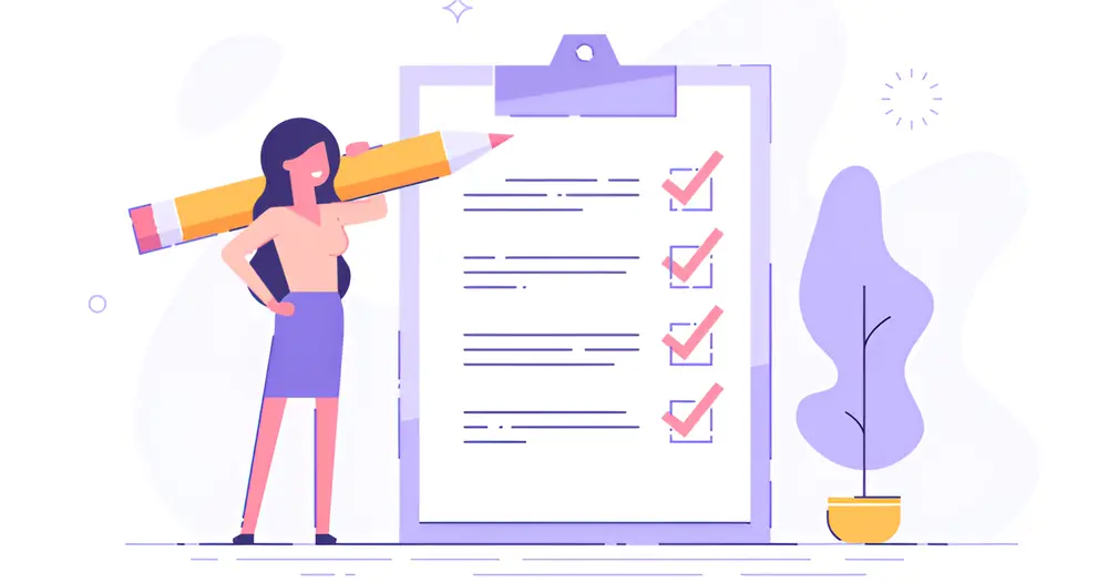 bảng checklist rõ ràng