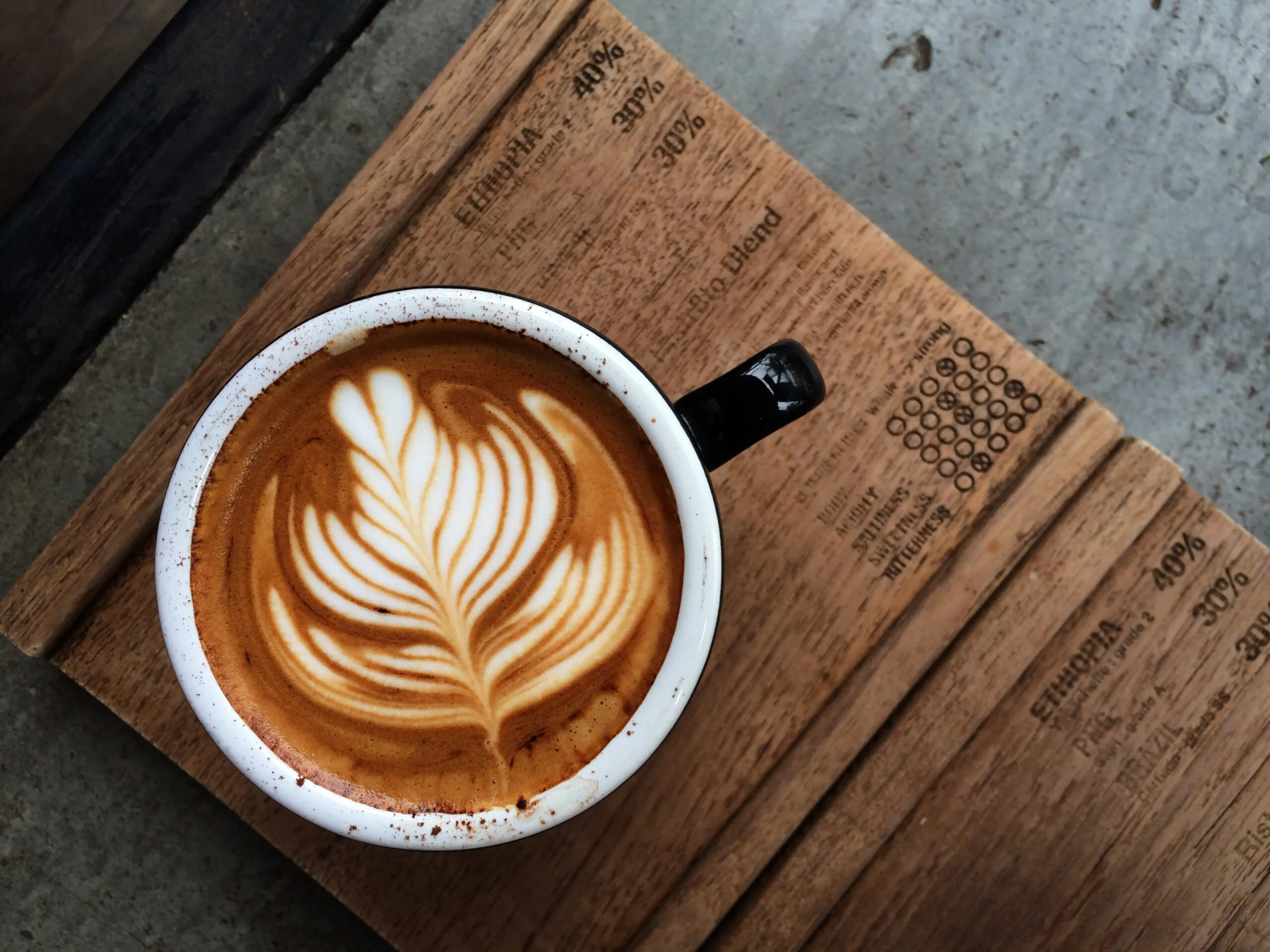 latte art hình lá dương xỉ
