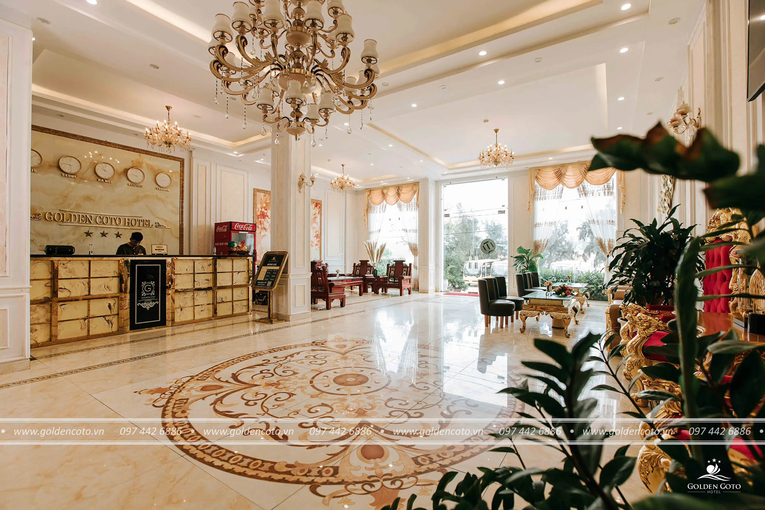 sảnh khách sạn golden cô tô hotel 