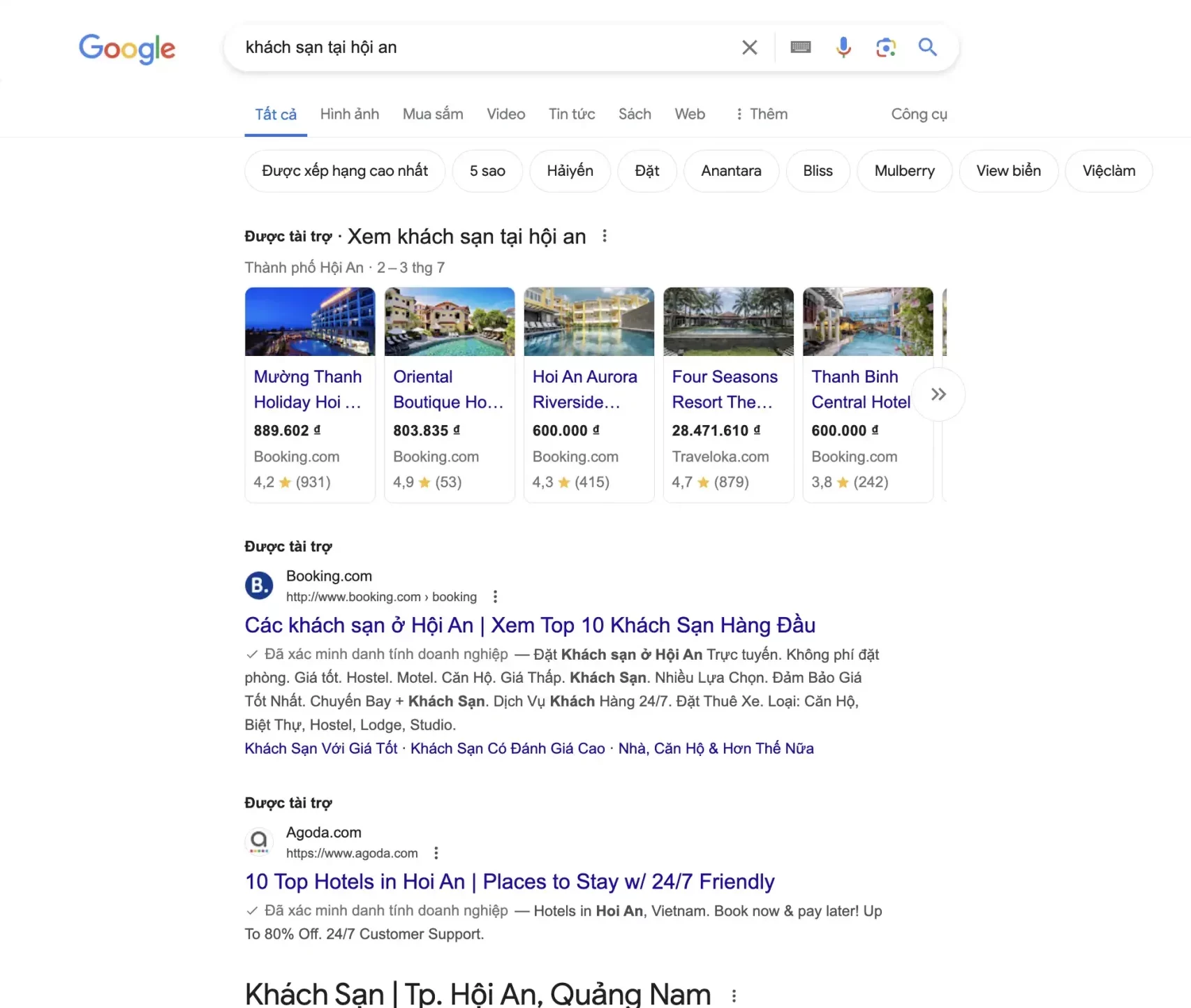 sự quan trọng của google hotel ads