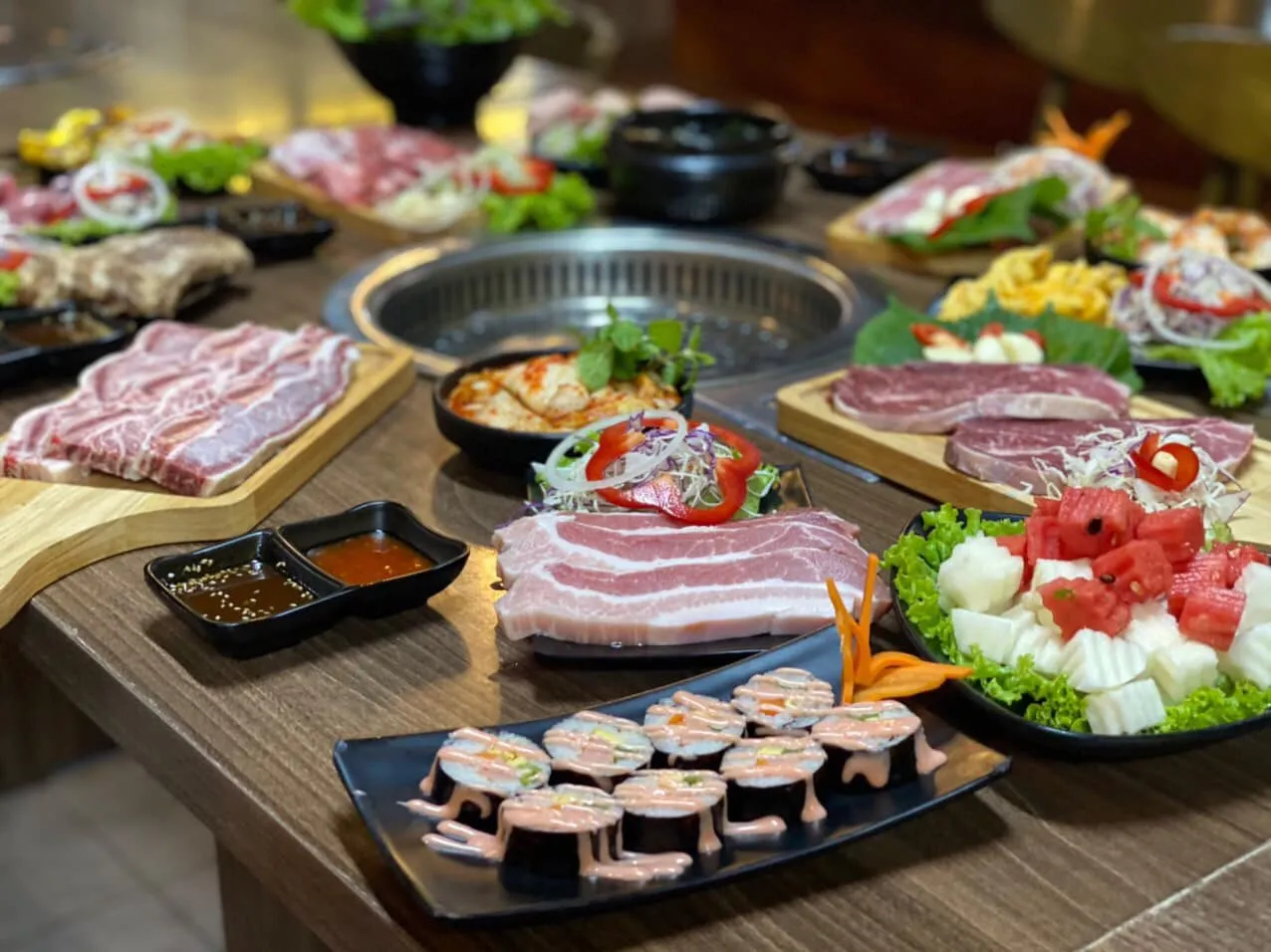 nướng bbq tại nhà hàng incheon lẩu nướng