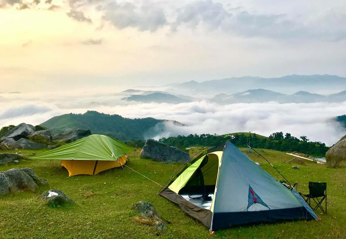 cắm trại tại đồng cao bắc giang