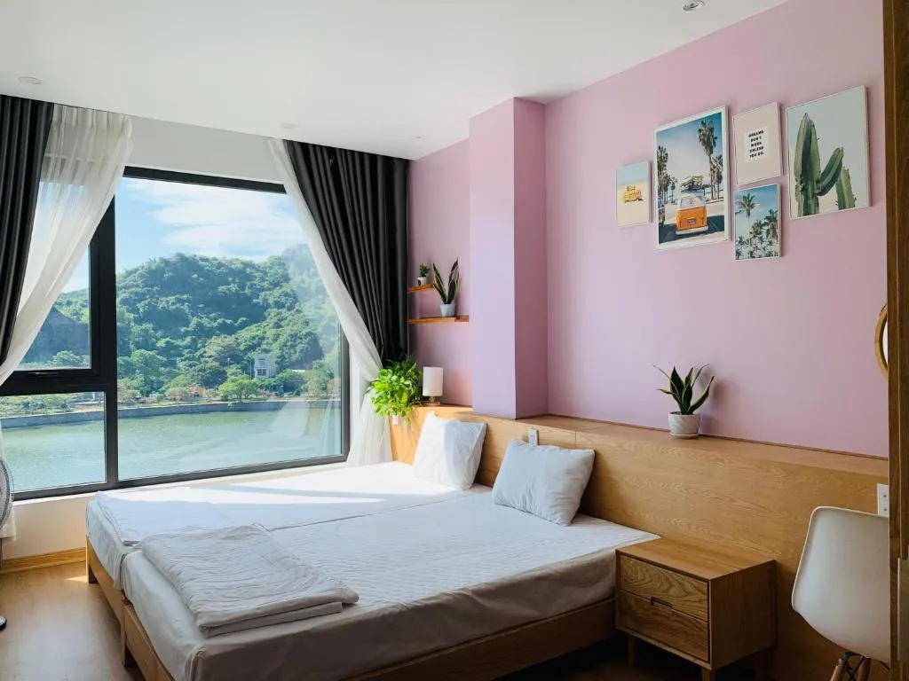 phòng ngủ view đẹp tại cát bà rustic homestay