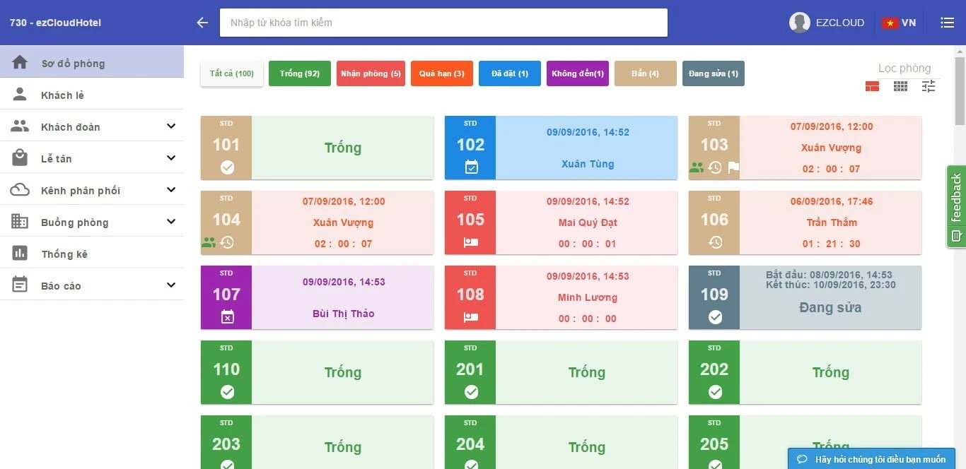 phần mềm quản lý khách sạn ezcloud