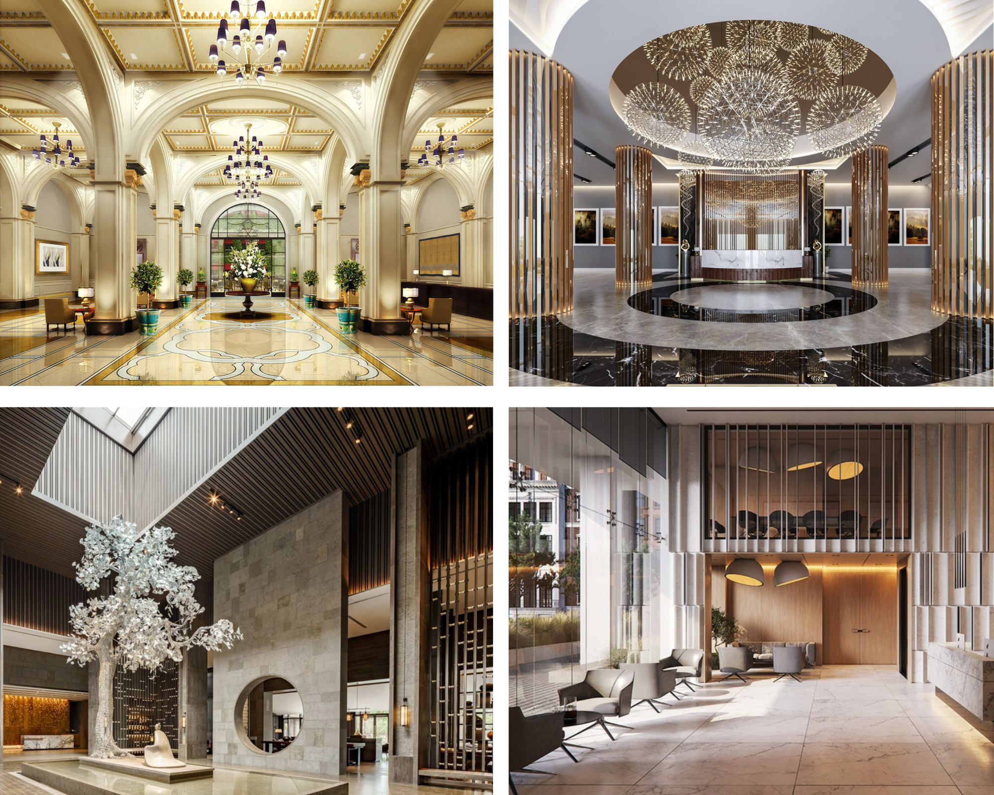 Thiết kế sảnh khách sạn 5 sao sang trọng