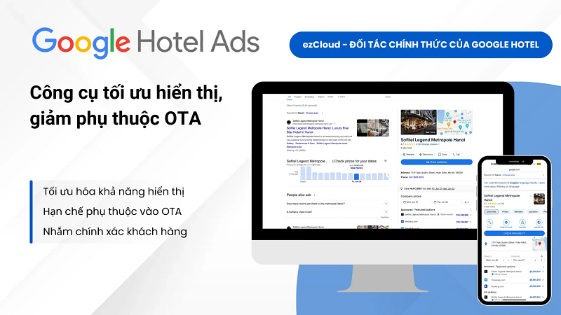 Mô hình trả phí Google Hotel Ads