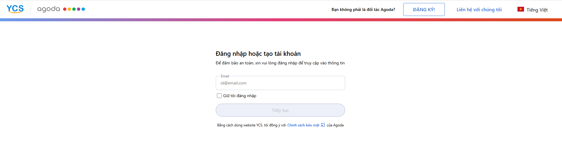 Đăng ký tài khoản bán phòng trên Agoda.com