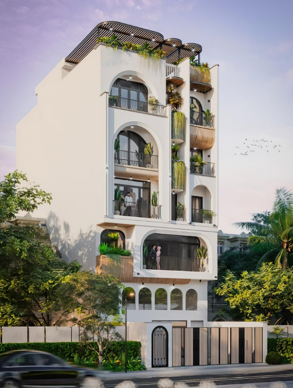 Mẫu nhà nghỉ dạng ống nhiều tầng