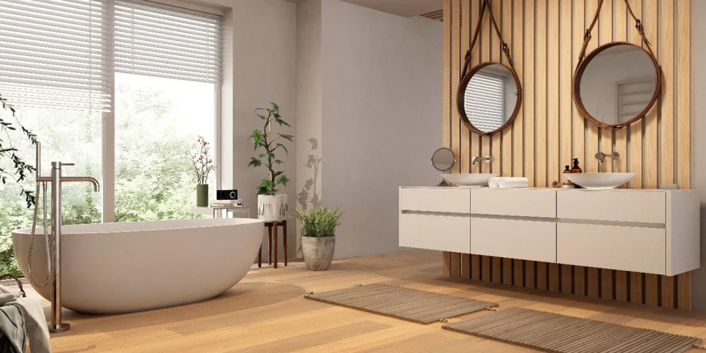 Mẫu phòng tắm khách sạn 2 sao sạch, sáng, dễ bảo trì